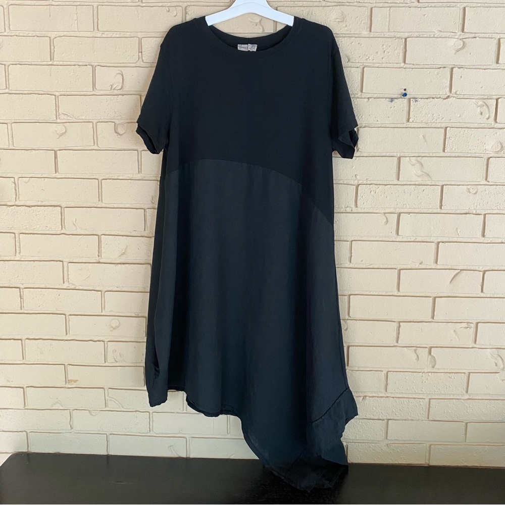 Civico 51  Italy LINEN cotton Dress Lagenlook Boho Art To Wear Women’s Sz XL